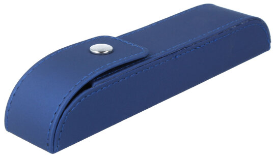 Elegantes Einstecketui mit schickem Bezug in Blau und Druckknopfverschluss "Richard"