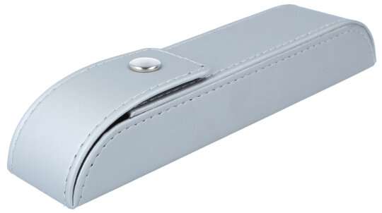 Elegantes Einstecketui mit schickem Bezug in Grau und Druckknopfverschluss "Richard"