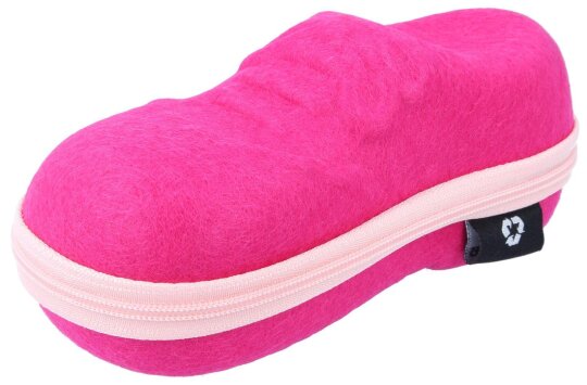 Lustiges Kinder-Etui in Pink/Rose "Schuh" mit Filzbezug aus recycelten PET-Flaschen