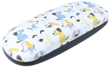 Stabiles Hartschalenetui für Kinder und Teenager mit niedlichem HUNDE-Motiv in Weiß