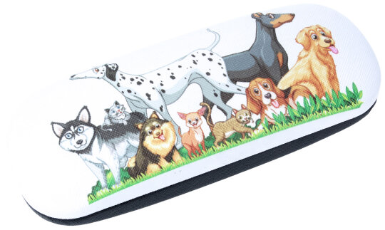 Stabiles Hartschalenetui für Kinder und Teenager mit niedlichem DALMATINER UND FREUNDE-Motiv mit weißer Oberschale