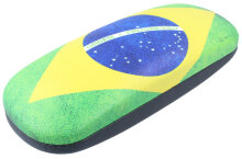 Stabiles Hartschalenetui mit Metallscharnier für Jedermann mit coolem Flaggenmotiv - Brasilien