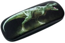 Stabiles Hartschalenetui mit Metallscharnier für Jedermann mit super trendigem "T-Rex" Motiv