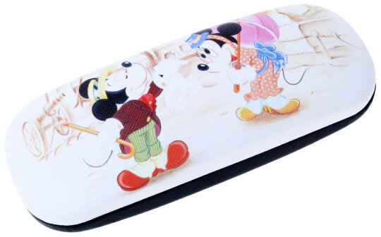 Robustes Hartschalenetui mit Metallscharnier für Kinder "Minni und Mickey - Regenschirm"