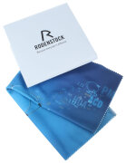 schönes großes Werkstatt - Microfasertuch mit "Rodenstock"-Aufdruck in der Farbe Blau