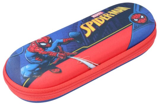 Cooles Brillenetui aus hochwertigem Stoff "Spiderman" für Kinder mit Reißverschluss
