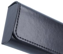 Schickes graziles Brillenetui "Berlin" aus weichem Echt-Leder mit Magnetverschluss in Schwarz