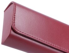 Schickes graziles Brillenetui "Berlin" aus weichem Echt-Leder mit Magnetverschluss in Rot