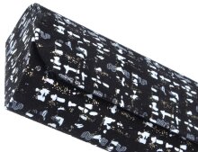 Schickes Brillenetui LONDON in Schwarz-Grau aus weichem Echt-Leder in Wildlederoptik mit Magnetverschluss