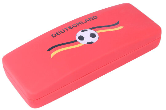 Tolles Hartschalen - Brillenetui im Deutschland-Design mit Fußballfahne in Rot