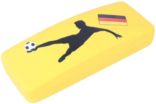 Brillenetui im Deutschland-Design mit Fußballer in Gelb