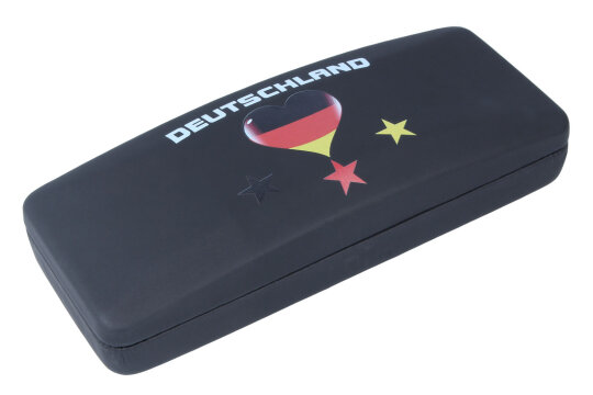 Tolles Hartschalen - Brillenetui im Deutschland-Design mit Herz in Schwarz
