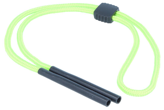 Brillenband mit Grip-Stopper und Tube-Endstück mit 5mm Öffnung in neongrün