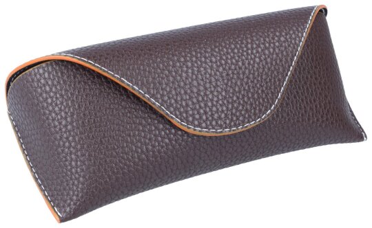 Großes Brillenetui "Jasmin" mit hochwertigem Magnetverschluss in Lederoptik in Dunkelbraun