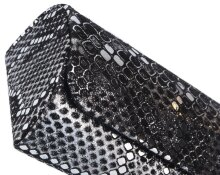 Silber-Schwarzes Brillenetui aus weichem Echtleder in...