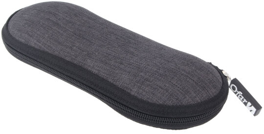 Sportliches Brillenetui mit Reißverschluss in Leinenoptik für Sonnenclips