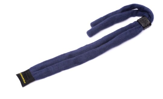 Brillenband Croakies Suiters in Navyblau mit Stopper aus Baumwolle 