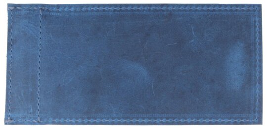 Edles praktisches Einstecketui in Dunkelblau SEVILLE für Brillen aus echtem Leder mit Ziernähten