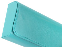 Schickes graziles Brillenetui "Berlin" aus weichem Echt-Leder mit Magnetverschluss in Türkis