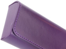Schickes graziles Brillenetui "Berlin" aus weichem Echt-Leder mit Magnetverschluss in Violett