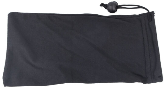 Schwarzer Microfaserbeutel "Bora Bora" mit Zugband und Kordelstopper