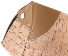 Grünbraunes Brillenetui aus hochwertigem Leder mit schicken Kork-Akzenten "Knorke"