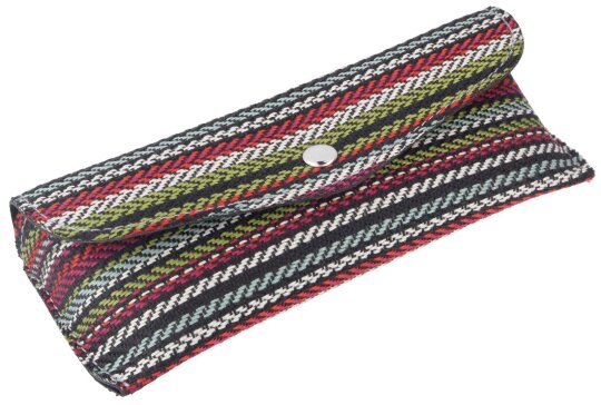 Stylisches Etui "Sardinien Vibe" mit Stoffbezug und Druckknopf in Grün