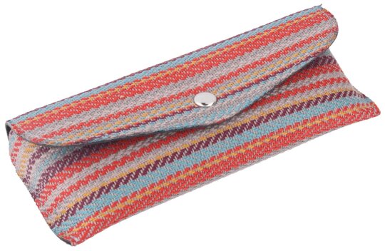 Stylisches Etui "Sardinien Vibe" mit Stoffbezug und Druckknopf in Rot