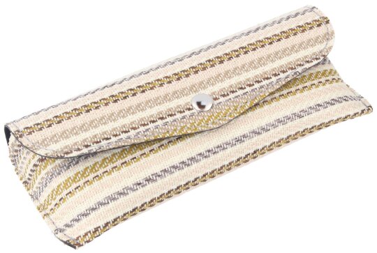 Stylisches Etui "Sardinien Vibe" mit Stoffbezug und Druckknopf in Beige