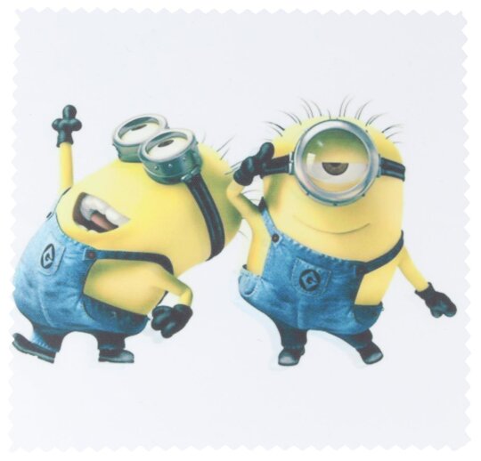 Microfasertuch zum Brille reinigen - mit witzigen Minion Motiv -  Kevin + Carl