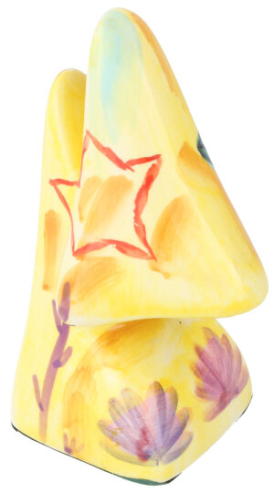 Schicker Brillenhalter "Nase" aus Polyresin - Motiv Gelber Seestern