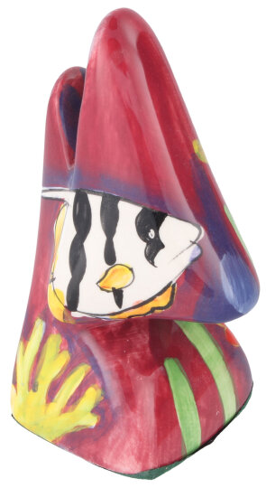 Schicker Brillenhalter "Nase" aus Polyresin - Motiv Dunkelroter Fisch