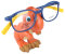Niedlicher Brillenhalter "Dino"  - T - Rex in Orange