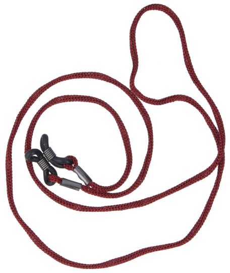 Brillenband / -kordel mit Gummi-Endschlaufe, verstellbar in bordeaux