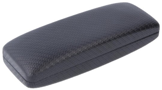 Robustes Hartschalenetui "Striated" mit Federscharnier in Schwarz