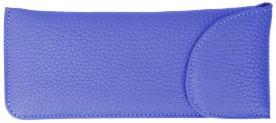 Dunkelblaues Leder-Stecketui mit extra weicher Oberfläche und Druckknopf-Verschluss