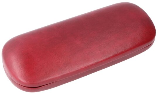 Robustes Brillenetui "Elba Rodeo" mit Kunstlederbezug und Metallscharnier in Rot