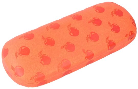 Fröhliches Brillenetui "Elba Joy Fruity" mit Apfel - Motiv im leuchtenden Orange