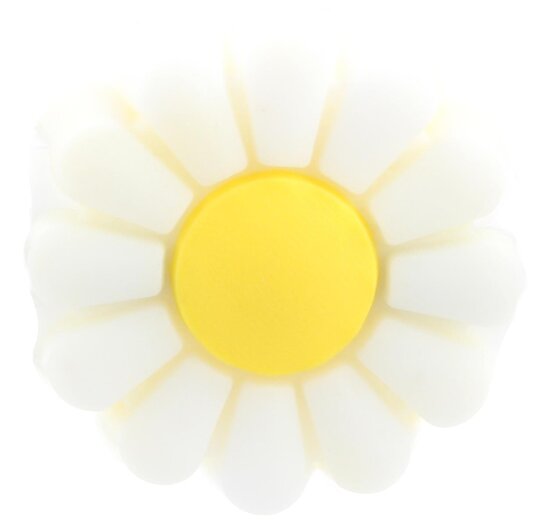 Niedliche Schmuck - Charms "BLINX" aus 3D - Softgummi als Accessoires für Brillenbügel Blume Weiß