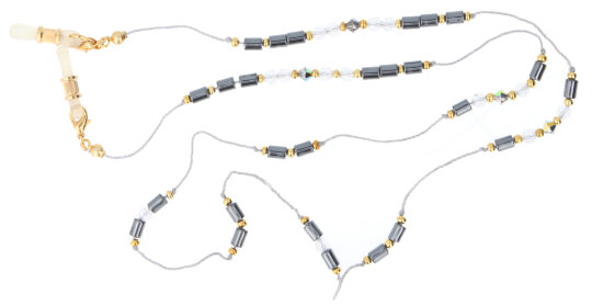 Angesagte Brillenkette ZA-Rubino mit Gummischlaufe und Stopper