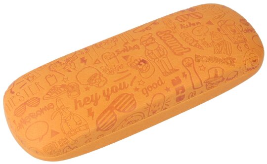 Süßes Brillenetui für Kinder MADAGASKAR mit Prägung Boys in Orange