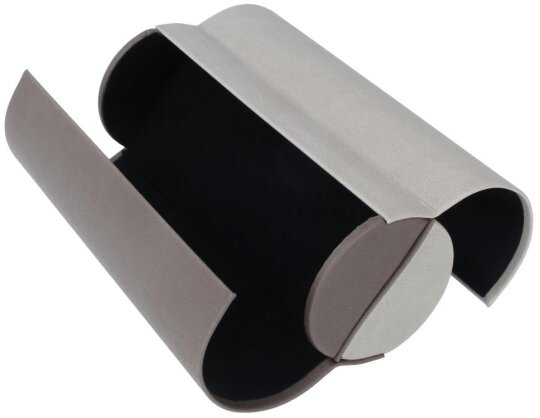 Modernes Doppel - Brillenetui "Duett Voyage" mit Magnetverschluss in zwei Grautönen