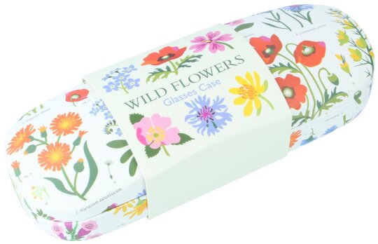 Trendiges Hartschalenetui "Wild Flowers" im angesagten Vintage-Style inkl. Microfasertuch