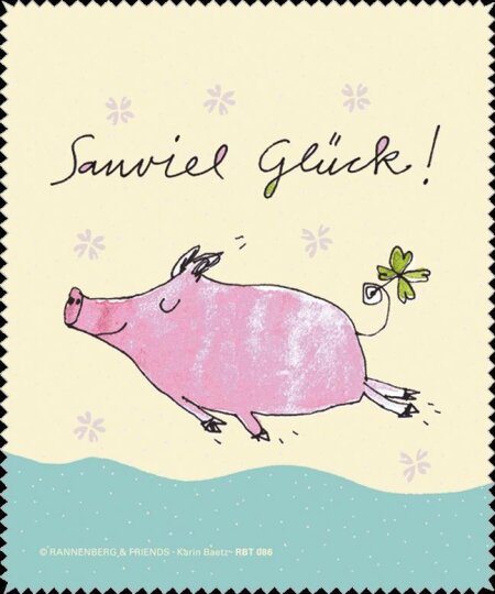 Brillenputztuch / Microfasertuch  von Rannenberg & Friends "Sauviel Glück"