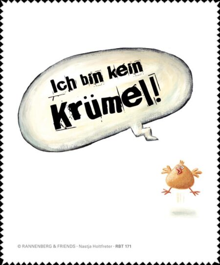 Rannenberg & Friends Brillenputztuch / Microfasertuch "Ich bin kein Krümel"