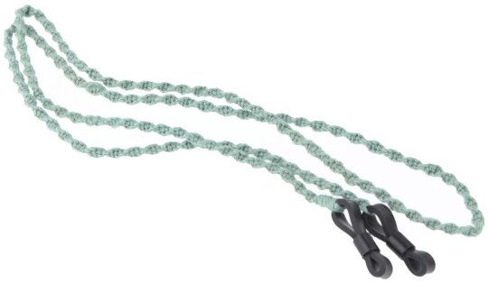 Spiralförmiges CROAKIES Stoff - Brillenband / -kordel mit Silikonenden in Mint