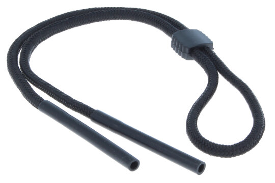 Justierbares Brillenband SportSladd mit Grip - Stopper und Tube - Endstück in Schwarz