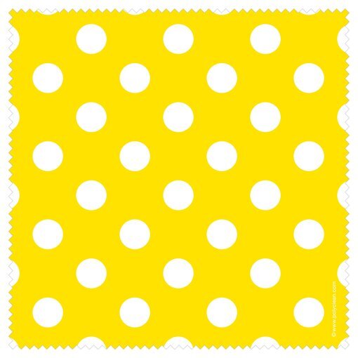 Hochwertiges Design-Brillentuch von Polyclean mit Punkte "Dots Gelb"