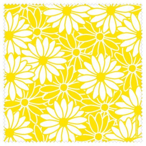 Hochwertiges Polyclean Microfasertuch mit Blumen "Flowers Gelb - Weiß"