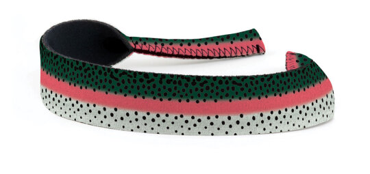 Schwimmfähiges CROAKIES Neopren XL Sportband - gegen rutschende Brillen - Fishskin Rainbow